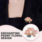 Elegant Peony-brosch i emalj för kvinnor