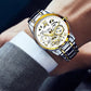 💥Herrar Vattentät Roman Skeleton Automatisk Mekanisk Klocka