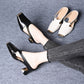 🏖️Summer Specialerbjudanden🌴Kvinnor Casual Metall Square Toe Mid Block Heel Mule
