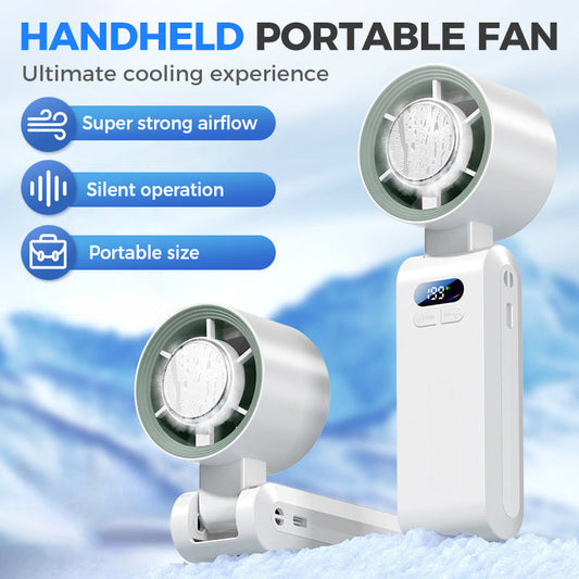 ❄️💨 Handhållen kylfläkt med isdimma – 3 hastigheter, omedelbar svalka – din bästa vän i sommarvärmen ✨