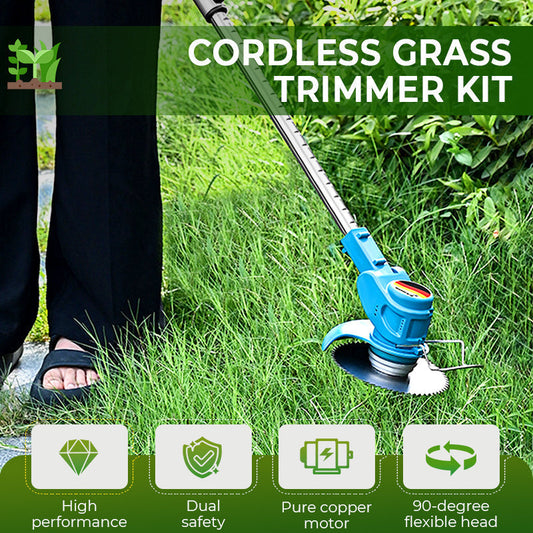 🔥 50 % RABATT 🌿 Sladdlös grästrimmer – kraftfull, lätt & enkel att använda, håll trädgården perfekt året runt 🏡✨