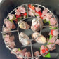 Rond grillgaller i rostfritt stål med spett