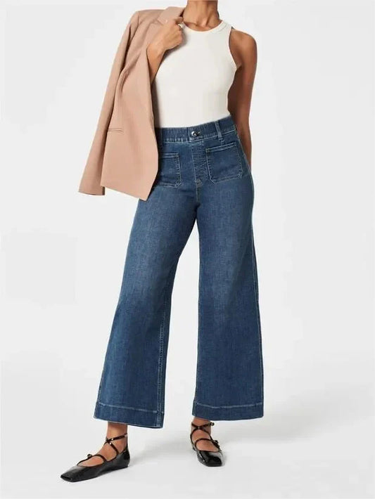 Tummy Tuck Nine Minute Wide Leg Jeans för kvinnor