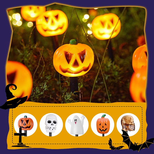 Halloween-solcellslampa för pumpaträdgård