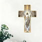 ✝️✨Retro Jesus Kristus Väggkors - Vintage Trädesign med Religiös Symbolik för Andligt Heminredning 🕊️🌟