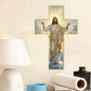 ✝️✨Retro Jesus Kristus Väggkors - Vintage Trädesign med Religiös Symbolik för Andligt Heminredning 🕊️🌟