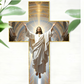 ✝️✨Retro Jesus Kristus Väggkors - Vintage Trädesign med Religiös Symbolik för Andligt Heminredning 🕊️🌟