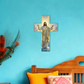 ✝️✨Retro Jesus Kristus Väggkors - Vintage Trädesign med Religiös Symbolik för Andligt Heminredning 🕊️🌟