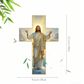 ✝️✨Retro Jesus Kristus Väggkors - Vintage Trädesign med Religiös Symbolik för Andligt Heminredning 🕊️🌟