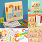 🧩50% RABATT NU!✨Montessoripussel🎁Trägeometriska Former med Mönsterkort för Tidigt Lärande & Kreativ Utveckling🎄