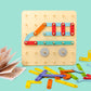 🧩50% RABATT NU!✨Montessoripussel🎁Trägeometriska Former med Mönsterkort för Tidigt Lärande & Kreativ Utveckling🎄