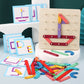 🧩50% RABATT NU!✨Montessoripussel🎁Trägeometriska Former med Mönsterkort för Tidigt Lärande & Kreativ Utveckling🎄