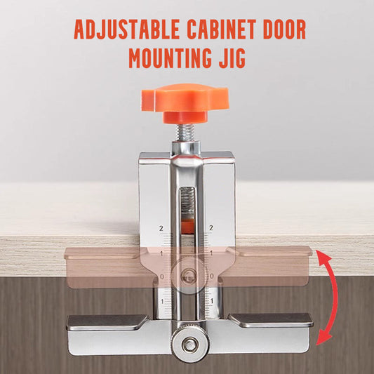 Justerbar monteringsjigg för skåpdörrar