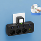 EU-kontaktadapter med 4 uttag, multiport-vägguttag med oberoende strömbrytare och liten nattljusadapter