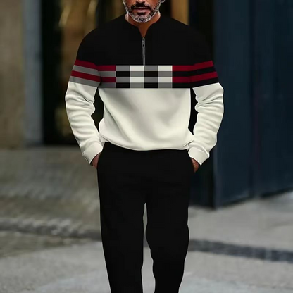 👕 50% RABATT! 🔥 Herrset med Grafiskt Tryck & Byxor – Modern Look, Bekväm Passform & Avslappnad Stil 👖