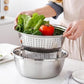 🥣 50% RABATT NU! Multifunktionell behållare i rostfritt stål från Tyskland – 3‑delat set – perfekt för siktning, rivning & förvaring – livsmedelsklassat 201 rostfritt stål 🍽️✨