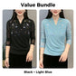 Elegant topp med V-ringning och dekorativa detaljer för damer