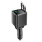 🔋 50% RABATT NU! 🚗 Snabbladdning 7-i-1 Utdragbar Snabbladdare för bil med spänningsdisplay – USB-C för Android & Lightning för Apple