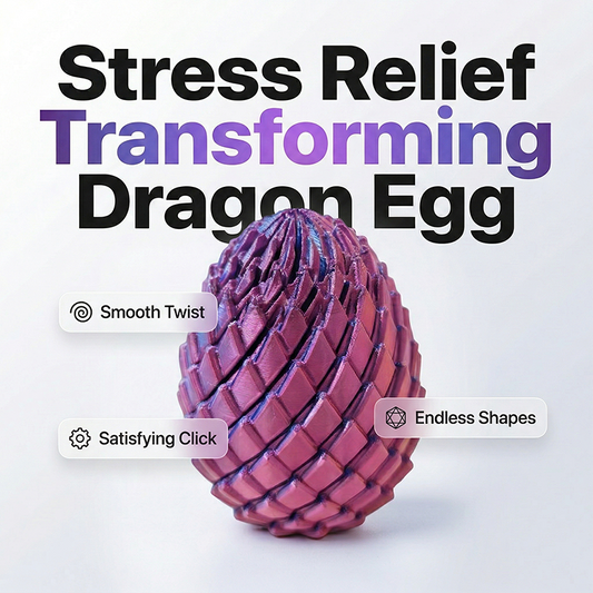 🥚 50% RABATT NU! 🐉 3D-printat Drakägg – Stressavlastning, Silkeslen Vridning & Färgskiftande 🌈