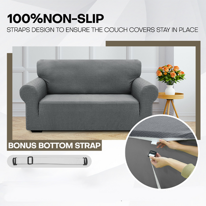 🔥🎁Nyhet 50 % RABATT🔥Sofföverdrag i jacquard med hög elasticitet och halkskyddsremmar