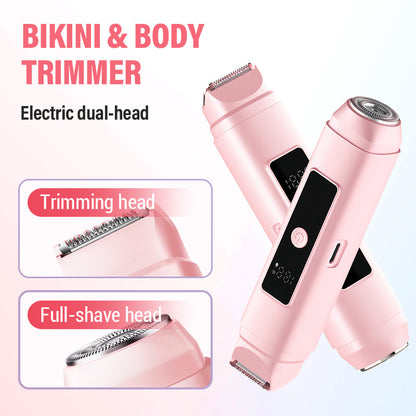 Elektrisk bikini- och kroppstrimmer med dubbla huvuden