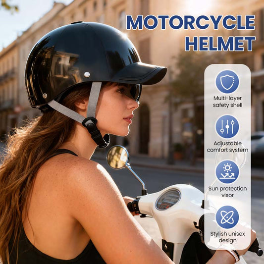 Unisex motorcykelhjälm i basebollkepsstil