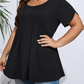 👚 50% RABATT NU!✨ Dam-T-shirt med veckad front och puffärmar – Elegant & Smickrande passform – Trendig topp 💜