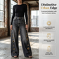 Dammjeans med vida ben och ringdetaljer