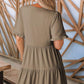 👗 50% RABATT NU!✨ Dam Klänning med V-ringning & Volanger – Smickrande A-linje & Luftig – Sommar Essential 🌸