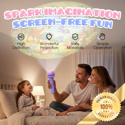 🔦 50% RABATT NU! 📖 Projektorlampa för Barn i Tidig Utbildning – Färgglada Sagobilder & Flera Teman – Perfekt för Godnattsagor & Kognitiv Utveckling – Barnsäker & Lättanvänd 🌙