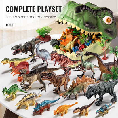 🦖 Leksaken som städar undan själv – Förvaringslåda i form av ett T-Rex-huvud med 12 verklighetstrogna dinosaurier. 50 % rabatt. Lager i Storbritannien