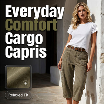 👖 45% RABATT NU! 🌿 Kvinnors Avslappnade Casual Cargokapriser – Rymliga Fickor, Andningsbart Tyg & Avslappnad Passform – Vardagskomfort, Redo För Varmt Väder ✨