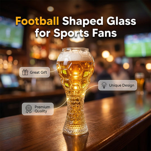 Fotbollsformat glas för sportfans