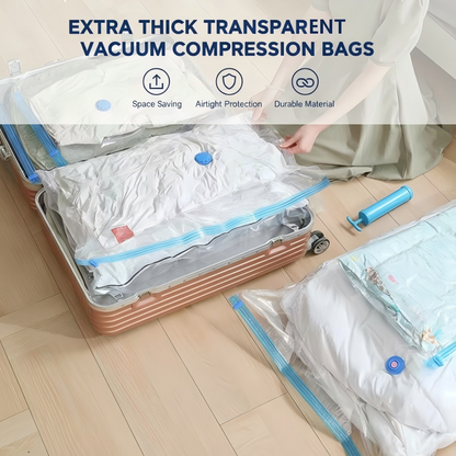 Extra tjocka, genomskinliga vakuumkompressionspåsar