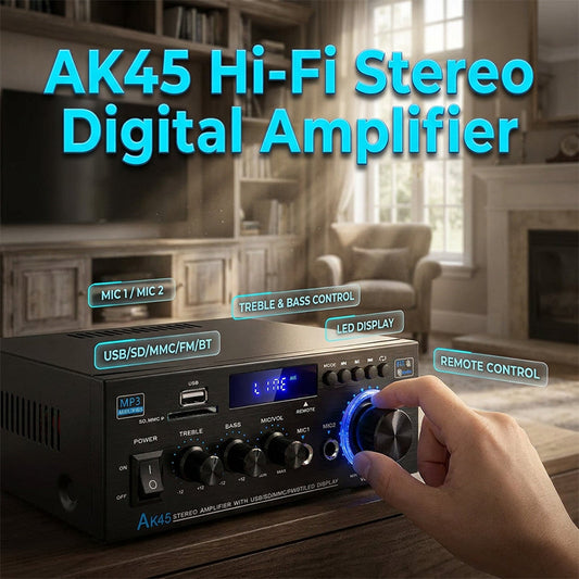 🎶 Digital karaoke-förstärkare – Bluetooth, USB & AUX, perfekt för mikrofon, gitarr & högtalare, kompakt & lätt att ta med 🎸