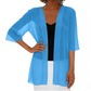 Löst sittande damkofta i chiffong med öppen framsida
