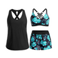 👙🌊Dam 3-delad baddräkt tankini set med shorts🤸