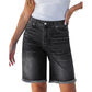 🩳 50% RABATT NU! 🎸 Dam Casual Fransade Denimshorts – Hög Midja & Slitna Detaljer – Perfekt för Bohemisk Sommarstil – Enkla att Matcha 🌸