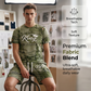 Herr Casual Fejk – T-shirt och shorts i denimtryck – set