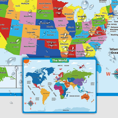 Geografisk väggkarta för barn