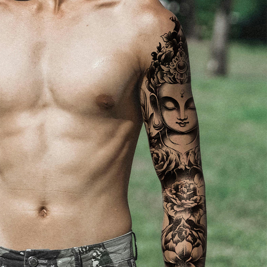 Stora tillfälliga tatueringar med hel ärm