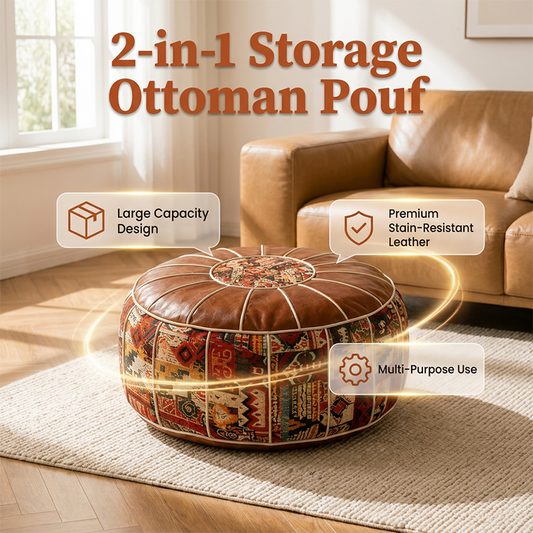 Multifunktionell ottoman-sittpuff med förvaring