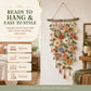 🧶 Väggdekoration med Virkat Blommönster – Handgjord Boho-charm – Perfekt för Sovrum, Vardagsrum & Barnrum – Lätt att Hänga Upp 🏡