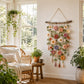 🧶 Väggdekoration med Virkat Blommönster – Handgjord Boho-charm – Perfekt för Sovrum, Vardagsrum & Barnrum – Lätt att Hänga Upp 🏡
