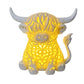 Varmt skenande Highland Cow bordslampa