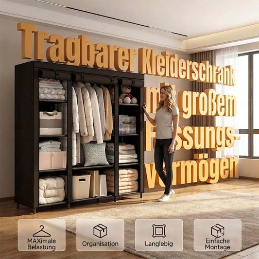 Bärbar garderob med 3 lådor🏠