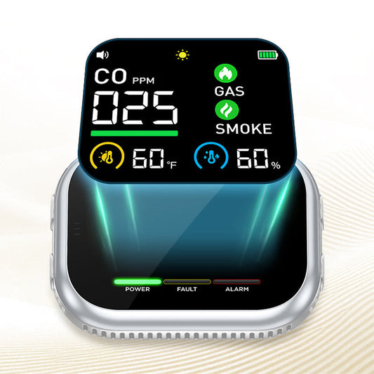 Bärbar multigaslarm med LCD-skärm och batteribackup