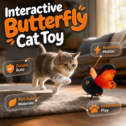 🦋 50 % RABATT NU! 🐱 Smart sensorisk fladdrande fjarileleksak för katter – instinktstyrd, mjuk & hållbar – perfekt för aktiv inomhuslek ✨