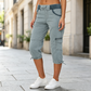 🔥🎁Nyhet 50 % RABATT🔥👖 Högmidjade cargobyxor med caprilängd – praktiska fickor och ledig passform för vardagen