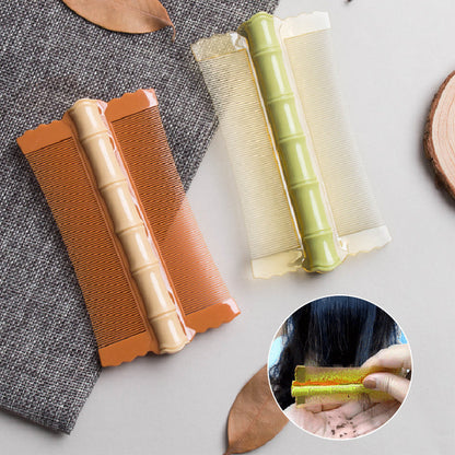 Dubbelsidig fintandad stylingkam med bambudesign